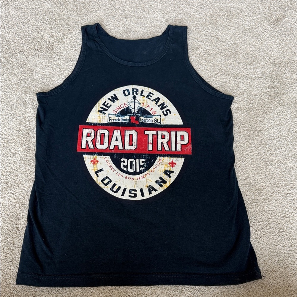 Men's Navy 'Road Trip' New Orleans Graphic Tank Top